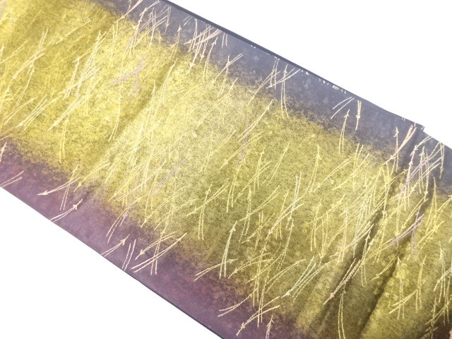 引箔　松葉に宝尽くし模様織り出し　袋帯